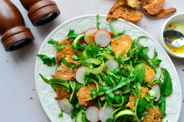 Cole and Masons Spring Asparagus Salad with Sourdough Croutons
