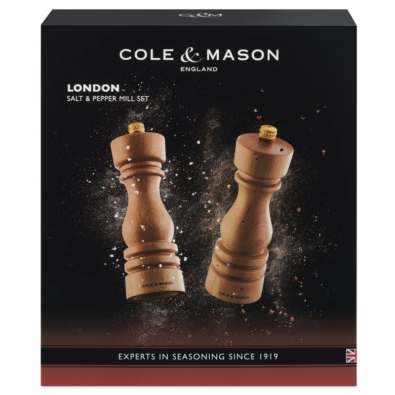 Cole & Mason London Natural Beech Salt & Pepper Mills