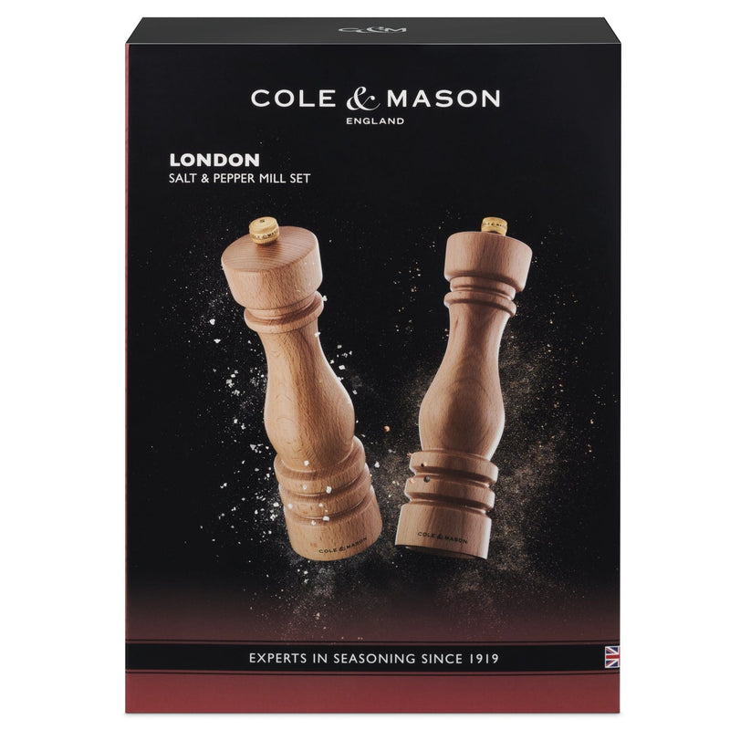 Cole & Mason London Natural Beech Salt & Pepper Mills