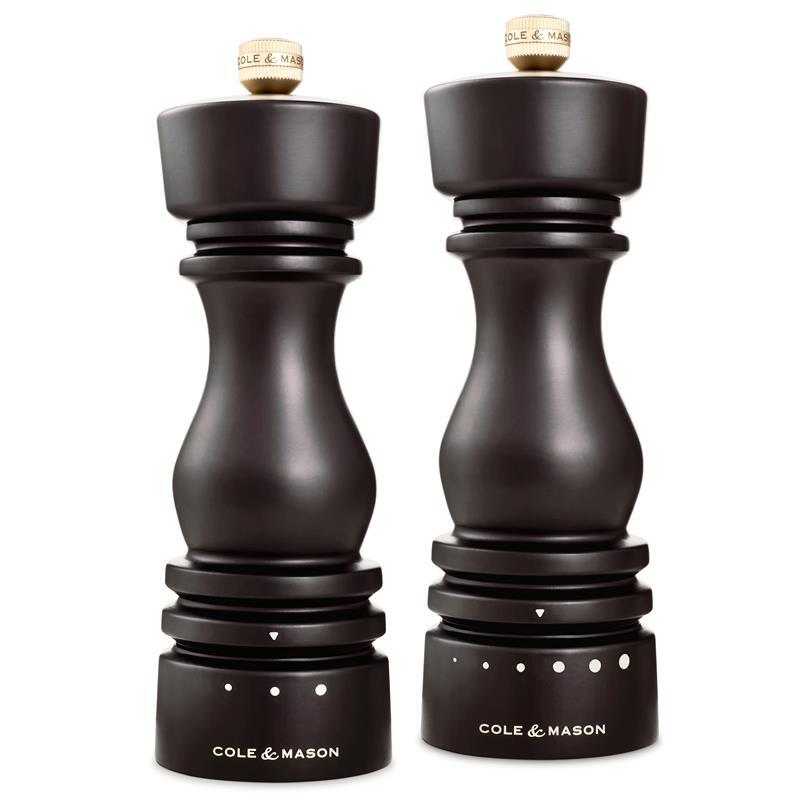 Cole & Mason London Chocolate Wood Grind Select Salt & Pepper Mills